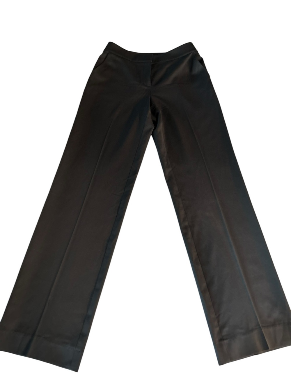 St.John Collection Gray Wool Tailored Dress Pants Extended Tab/Flat Front Size 2